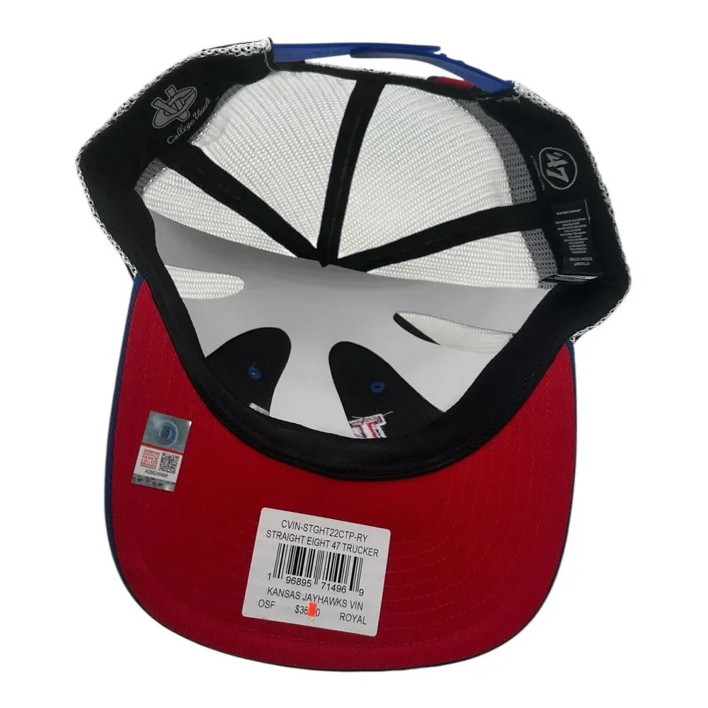 '47 Brand Kansas Jayhawks Snapback Trucker Hat Cap Straight Eight‎ 8 NCAA